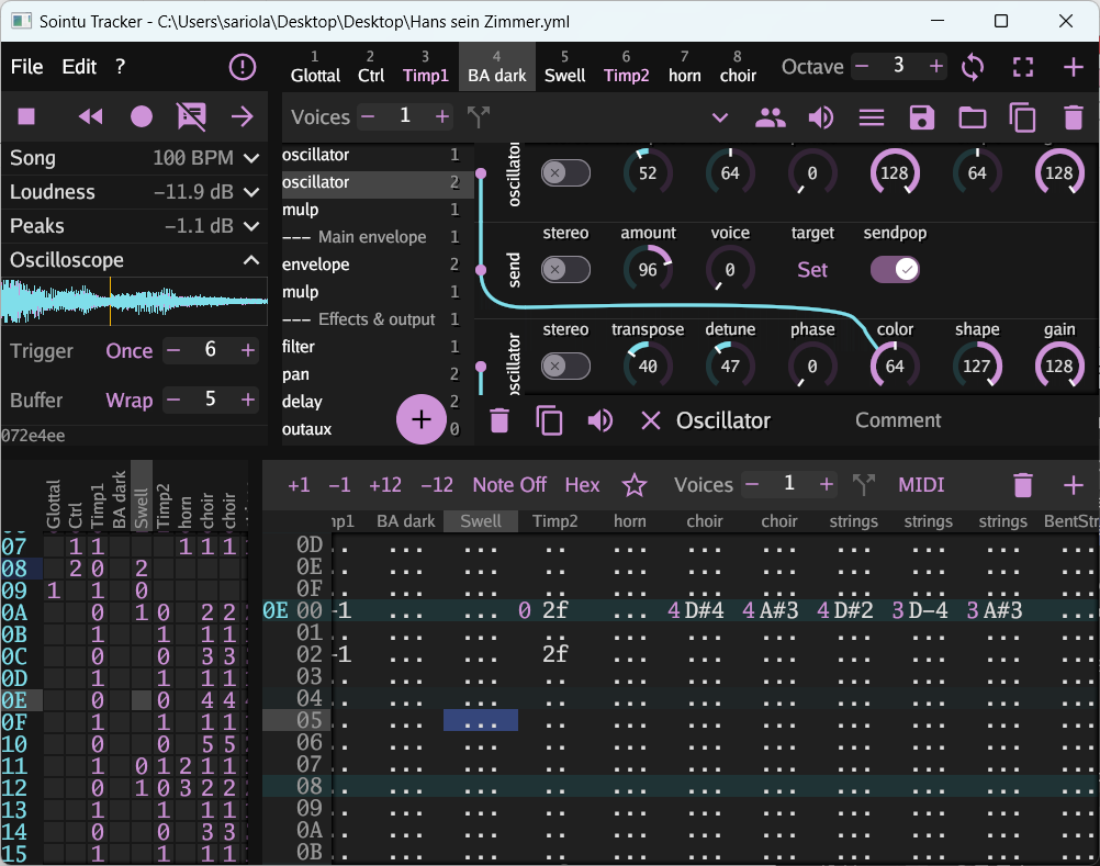 Screenshot of the tracker