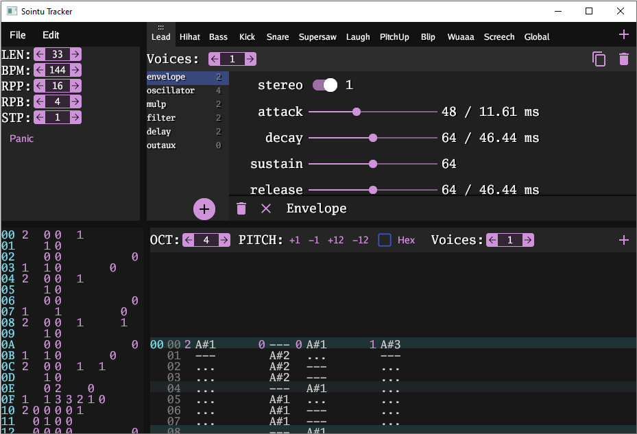 Screenshot of the tracker